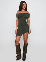 I Attract It Cowl Halter Playsuit Green
