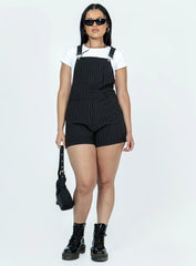 The Glades Overalls Black Pinstripe