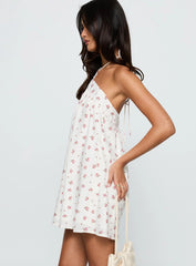 Moonlit Mini Dress White Floral