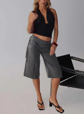 Rakelle 3/4 Tailored Shorts Dark Grey