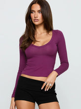 Count Me In Long Sleeve Top Plum