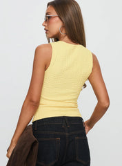 Feel So Close Textured Top Lemon