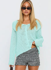 Tuscon Crochet Sweater Blue