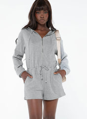 Jeanette Hooded Romper Grey