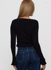 Take My Time Long Sleeve Top Black