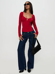 Keane Long Sleeve Top Red