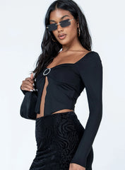 Sylvie Long Sleeve Top Black