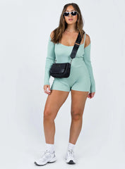 Noelene Bolero Knit Romper Blue