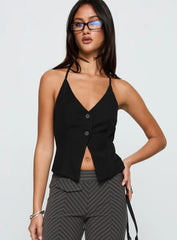 No Sleep Halter Top Black