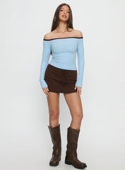 Baseline Off Shoulder Top Blue / Brown