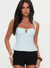 Isabetta Halter Top Aqua
