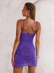 Harlequin Mini Dress Purple