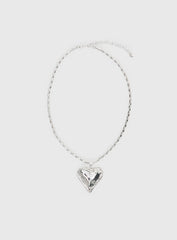 Fascinated Heart Pendant Necklace Silver