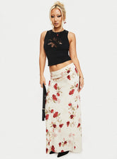 Jodie Maxi Skirt Cream Floral