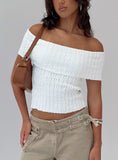 Murmur Off Shoulder Top White