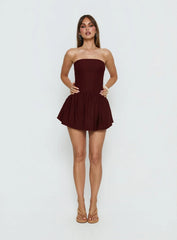 Evrae Strapless Playsuit Brown
