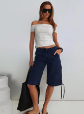 Apres Tie Waist Jorts Navy