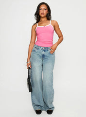 Edge Of Town Mid Rise Straight Leg Jeans Vintage Blue