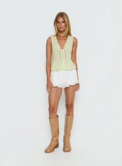 Zaylenna Lace Pleated Top Sage