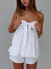 Estellar Tie Waist Shorts White