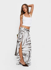 Kiden Split Maxi Skirt Zebra