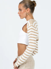 Aytan Bolero Sweater Beige White