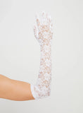 Lady Violet Lace Gloves White