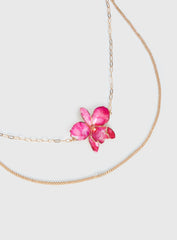 Open Arms Flower Belt Gold Pink