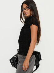Melaniya Button Up Top Black