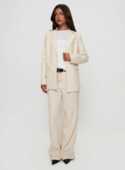 Crowd Pleaser Oversized Blazer Cream