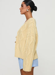Daxtan Cable Cardigan Lemon