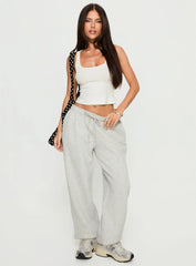 Caspa Dream Fleece Oversized Ankle Cuff Jogger Grey Marle