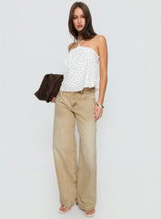 Serenitia Mid Rise Relaxed Jeans Sandy Brown Wash