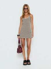 Klova Halter Mini Dress Cream / Grey