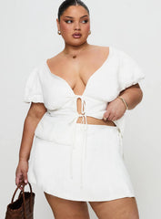 Gulliver Tie Side Mini Skort White Curve