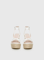 Jesper Espadrille Wedged Heels White Croc