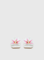 Exotic Etty Floral Detail Heels White