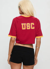 USC Cropped Soccer Jersey Tee Cardinal