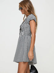 Wescott Gingham Romper Black White Tall