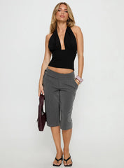 Rakelle 3 4 Tailored Shorts Dark Grey
