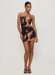 Kalena Mini Dress Brown Multi