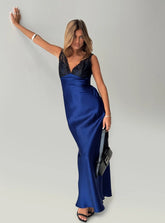 Voila Lace Maxi Dress Navy Black