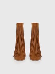 Wild Card Tassel Faux Suede Boots Brown
