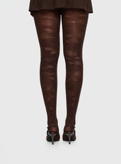 Pomeline Floral Tights Brown