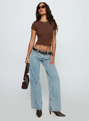 Baseline Scoop Rib Tee Chocolate