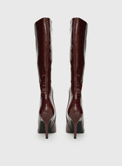 Alexx Knee High Boots Burgundy
