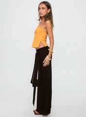 Caviar Tie Maxi Skirt Chocolate