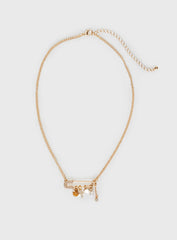 Pin Me Up Necklace Gold