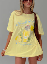 Amalfi Coast Oversized Graphic Tee Pastel Yellow