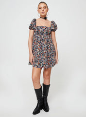 Lets Dance Mini Dress Black Floral